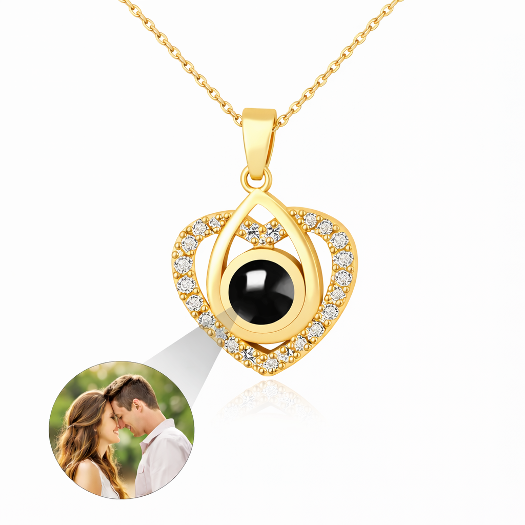 PX47 - Custom Photo Projection Necklace – Golden Heart Design