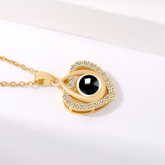 PX47 Custom Photo Projection Necklace – Golden Heart Design