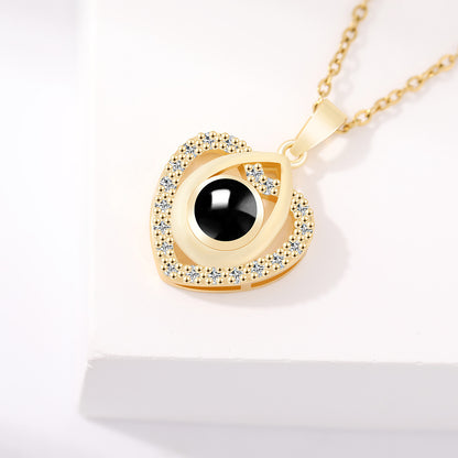 PX47 Custom Photo Projection Necklace – Golden Heart Design