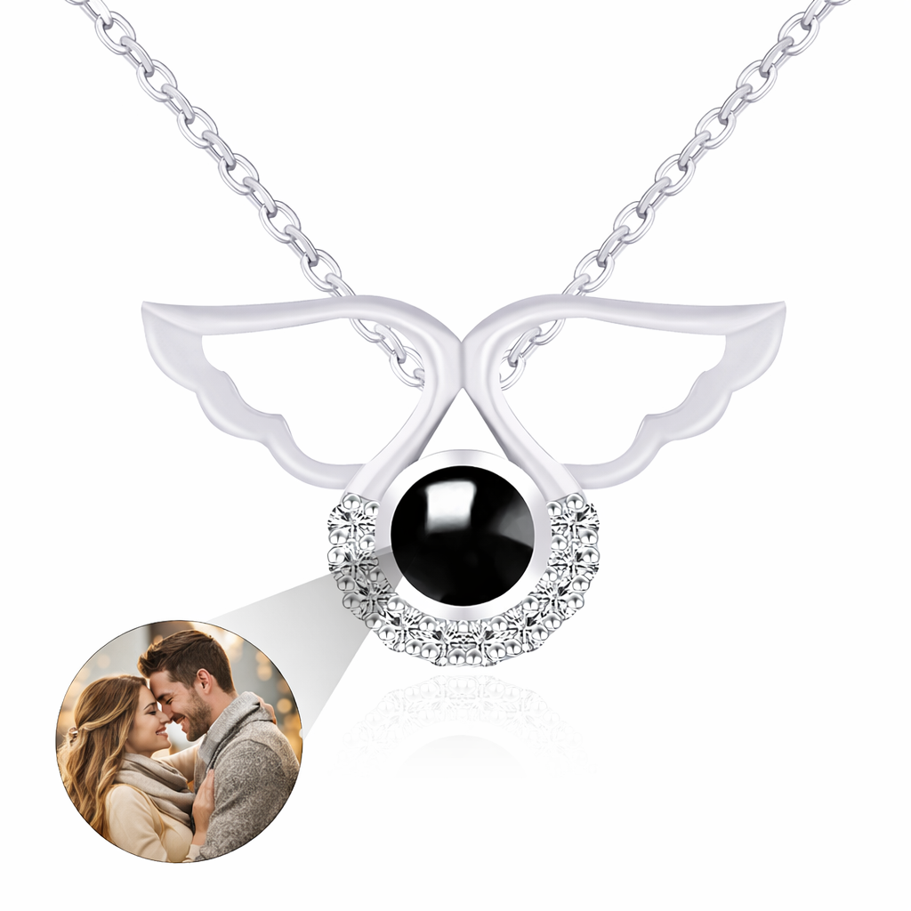 PX48 - Carry Love with You Always – Angel Wing Projection Necklace
