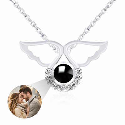 PX48 - Carry Love with You Always – Angel Wing Projection Necklace