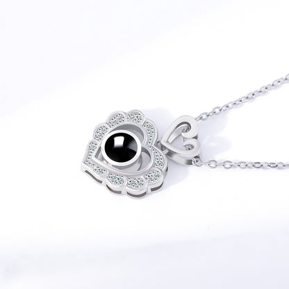 PX49 💖 Heartfelt Projection Necklace – Eternal Love in a Tiny Light