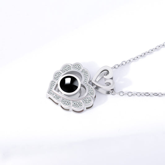 PX49 💖 Heartfelt Projection Necklace – Eternal Love in a Tiny Light