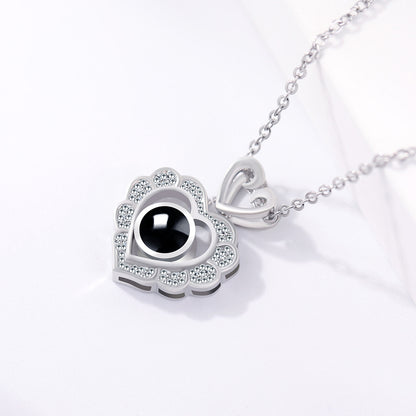 PX49 💖 Heartfelt Projection Necklace – Eternal Love in a Tiny Light