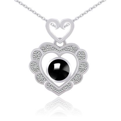 PX49 💖 Heartfelt Projection Necklace – Eternal Love in a Tiny Light