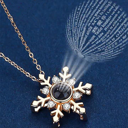 PX50 💌 Snowflake Projection Necklace – Eternal Moments in Every Flake