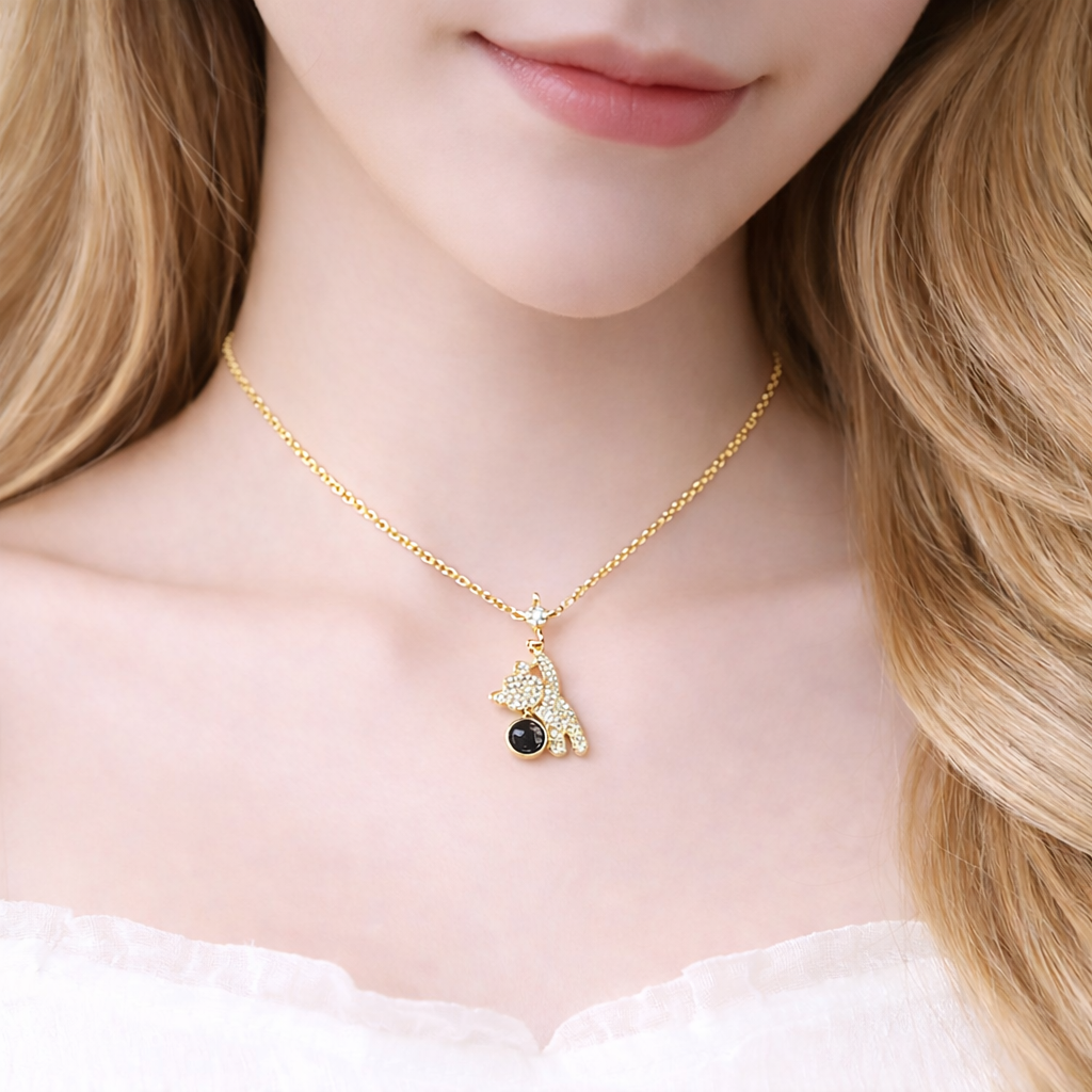 PX57 - Teddy Bear Photo Projection Necklace