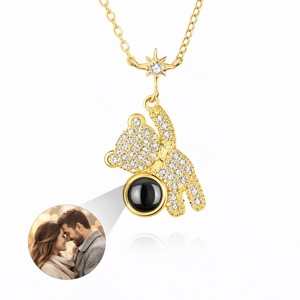 PX57 - Teddy Bear Photo Projection Necklace