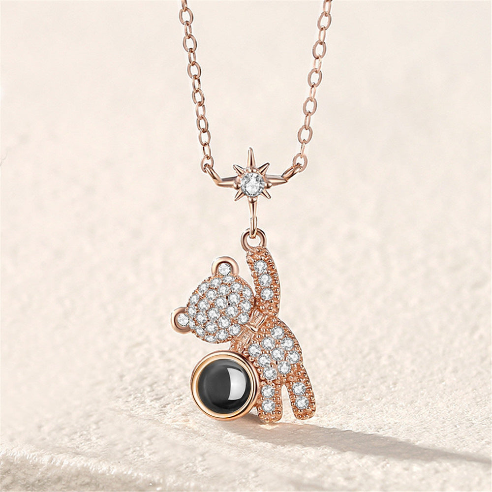 PX57 - Teddy Bear Photo Projection Necklace