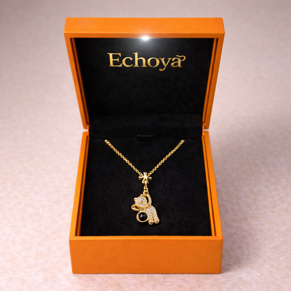 PX58 - Intertwined Heart Photo Projection Necklace