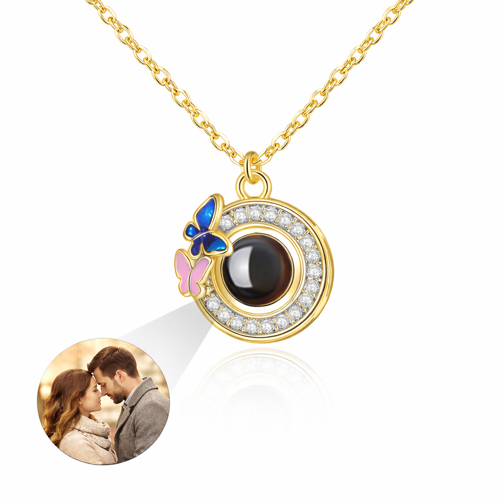PX59 - Butterfly Halo Photo Projection Necklace