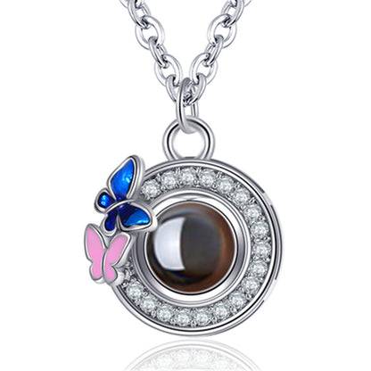PX59 - Butterfly Halo Photo Projection Necklace