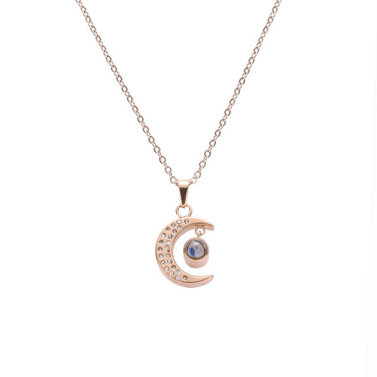 PX05 - Custom Moon Projection Necklace – Rose Gold, Silver, Gold