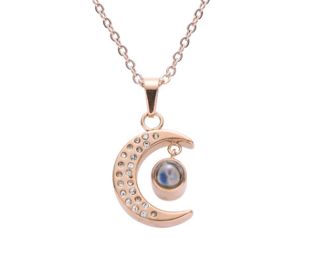 PX05 - Custom Moon Projection Necklace – Rose Gold, Silver, Gold