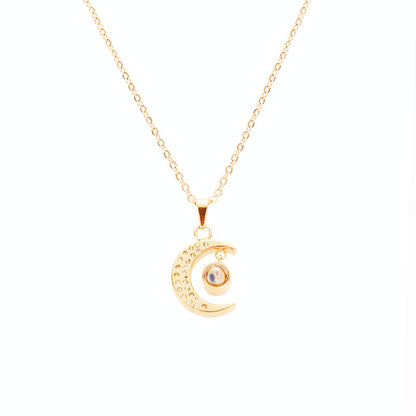 PX05 - Custom Moon Projection Necklace – Rose Gold, Silver, Gold