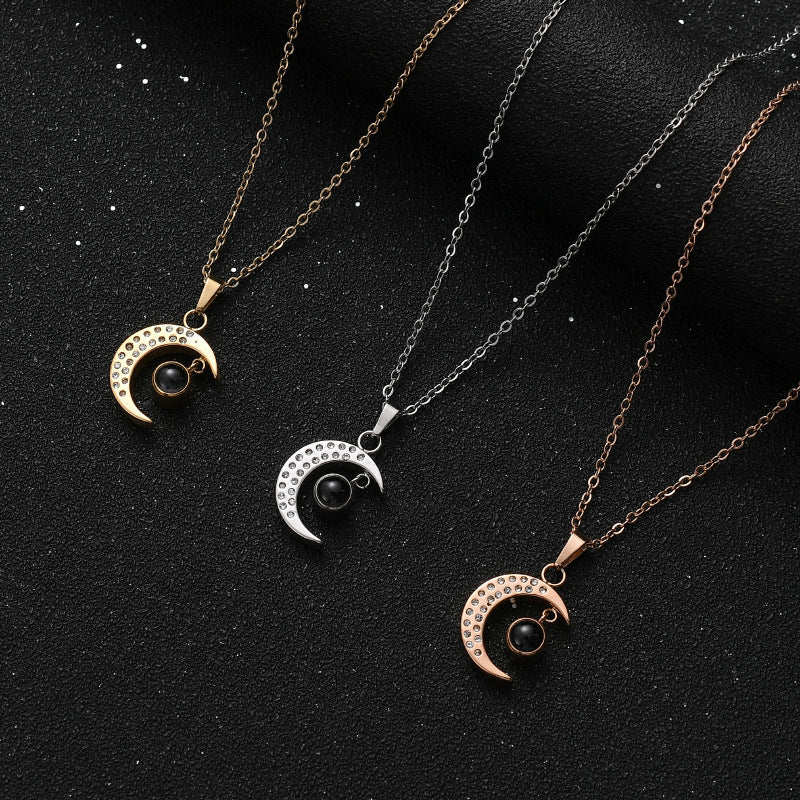 PX05 - Custom Moon Projection Necklace – Rose Gold, Silver, Gold