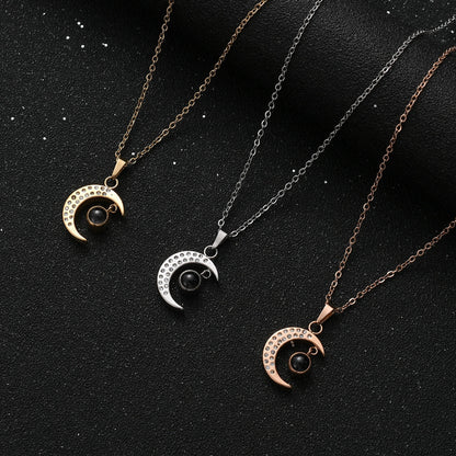 PX05 - Custom Moon Projection Necklace – Rose Gold, Silver, Gold