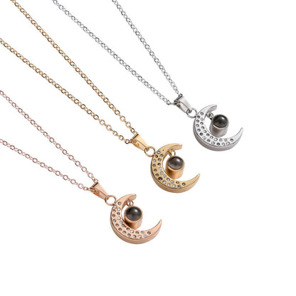 PX05 - Custom Moon Projection Necklace – Rose Gold, Silver, Gold
