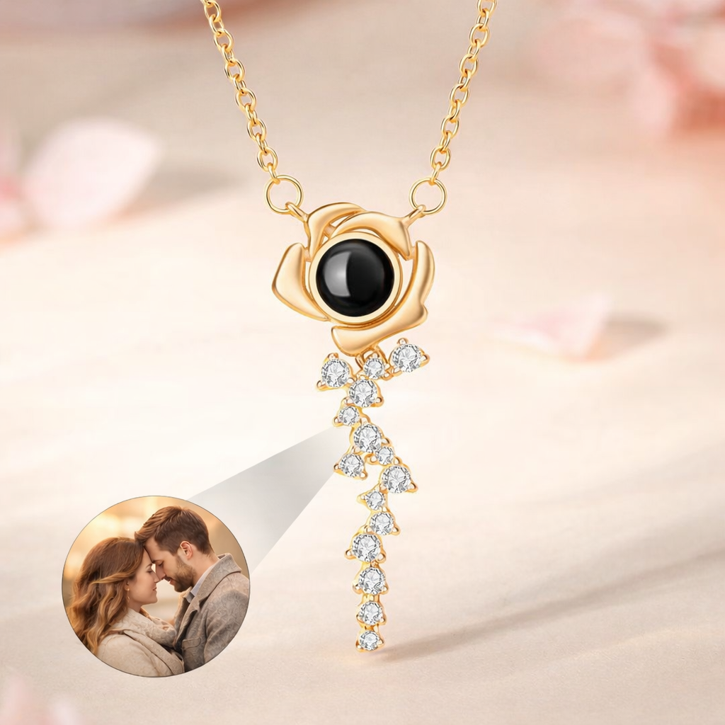 PX61 Rose Key Photo Projection Necklace