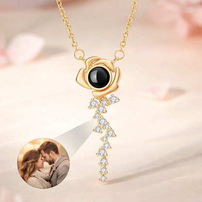 PX61 Rose Key Photo Projection Necklace