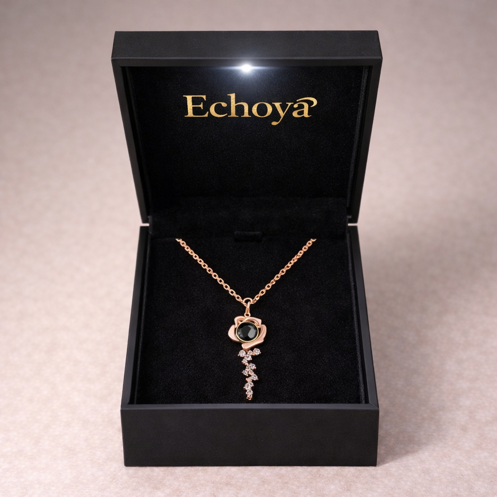 PX61 Rose Key Photo Projection Necklace