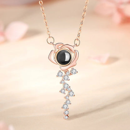 PX61 Rose Key Photo Projection Necklace