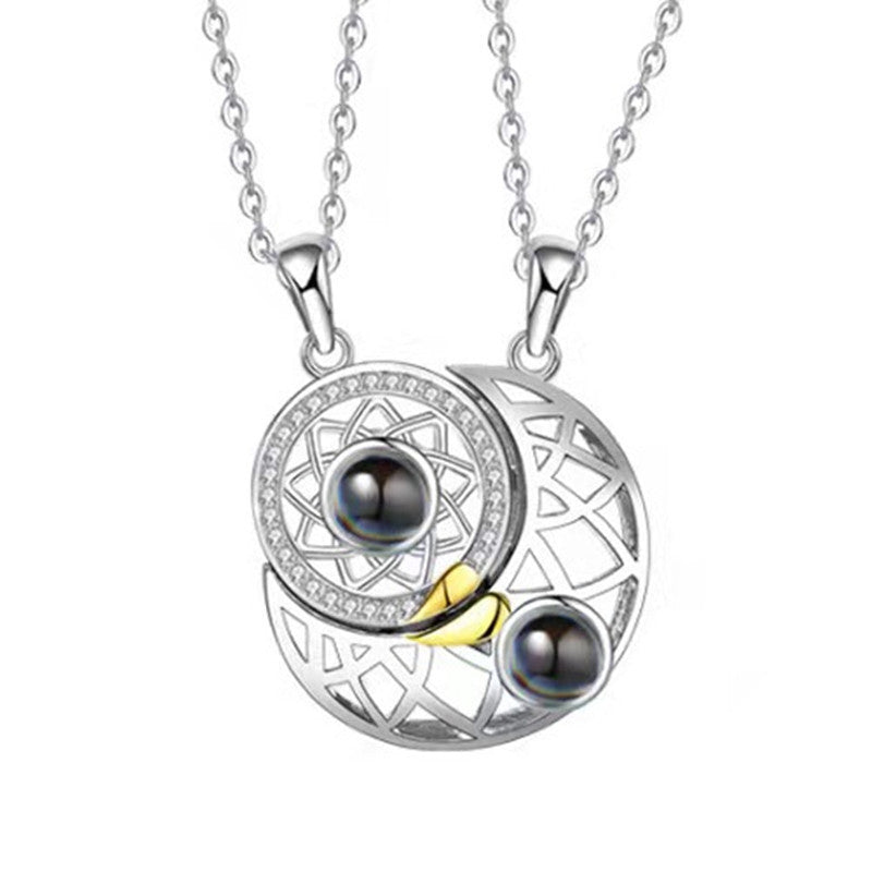 PX06 - Sun & Moon Custom Projection Necklace Set – Symbol of Eternal Connection