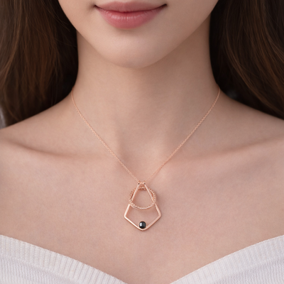PX70 - Geometric Promise Photo Projection Necklace
