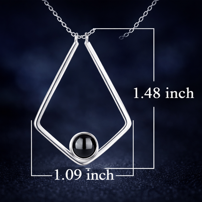 PX70 - Geometric Promise Photo Projection Necklace