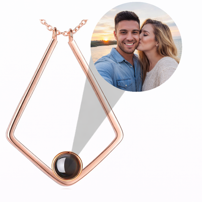 PX70 - Geometric Promise Photo Projection Necklace