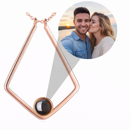 PX70 - Geometric Promise Photo Projection Necklace