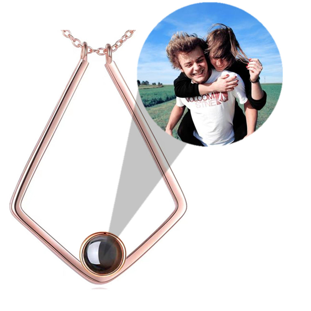 PX70 - Geometric Promise Photo Projection Necklace