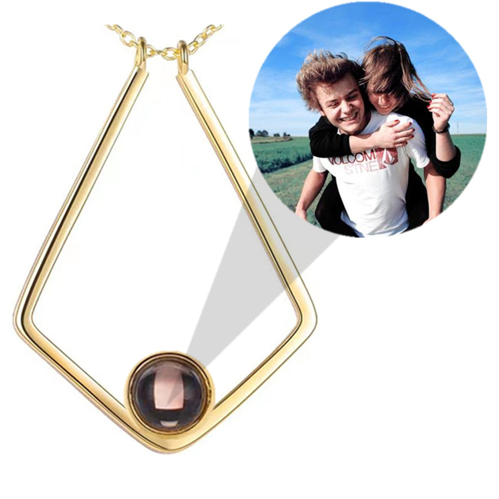 PX70 - Geometric Promise Photo Projection Necklace