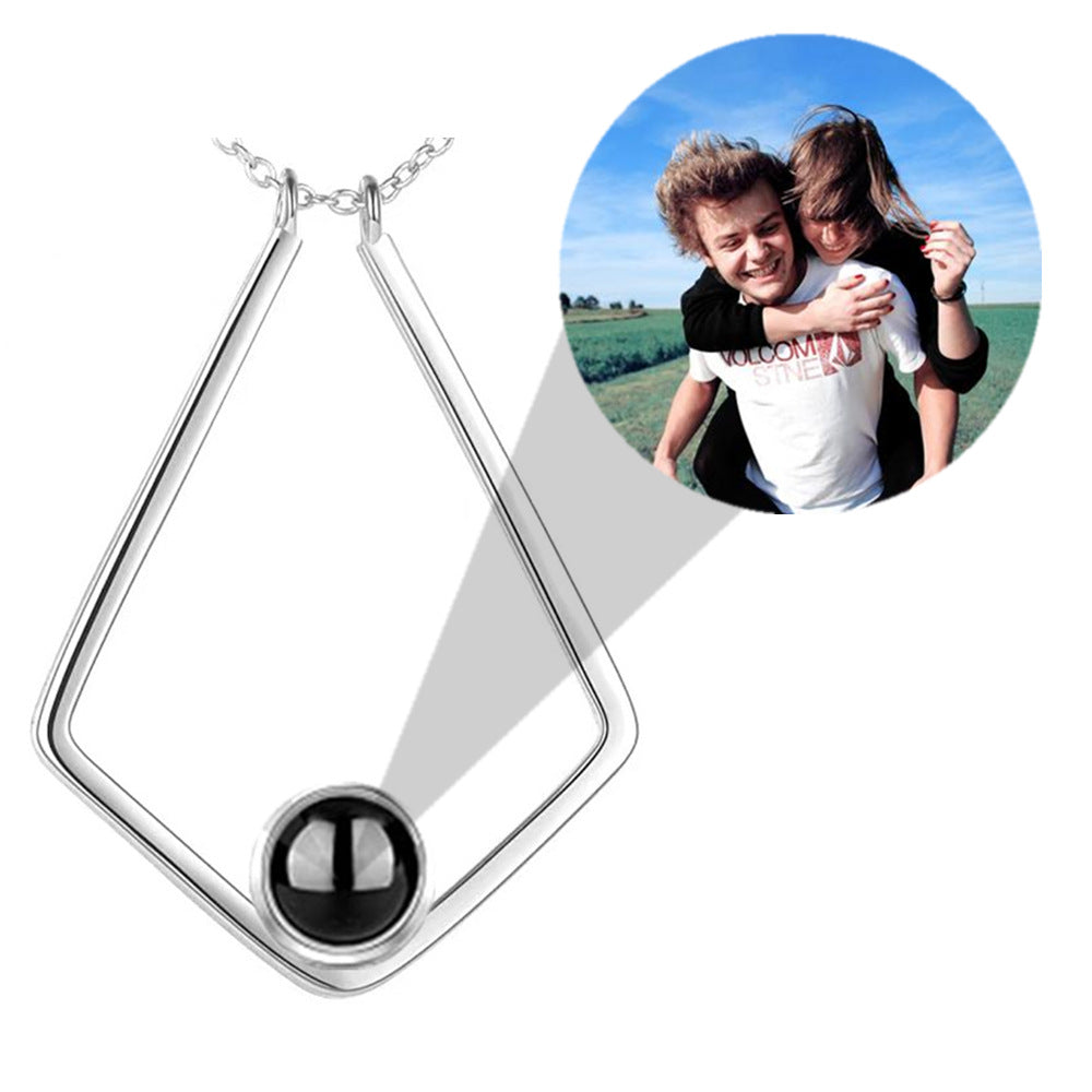 PX70 - Geometric Promise Photo Projection Necklace