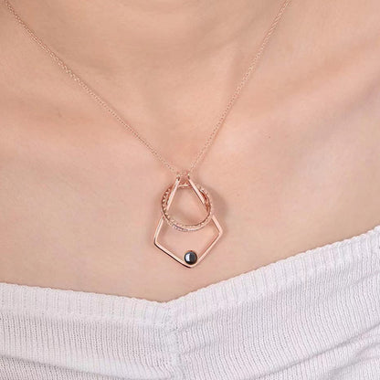 PX70 - Geometric Promise Photo Projection Necklace