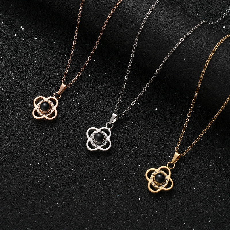PX79 - Flower Photo Projection Necklace – A Blooming Memory Close to Your Heart