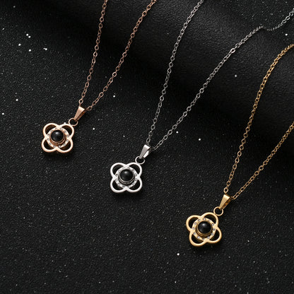 PX79 - Flower Photo Projection Necklace – A Blooming Memory Close to Your Heart