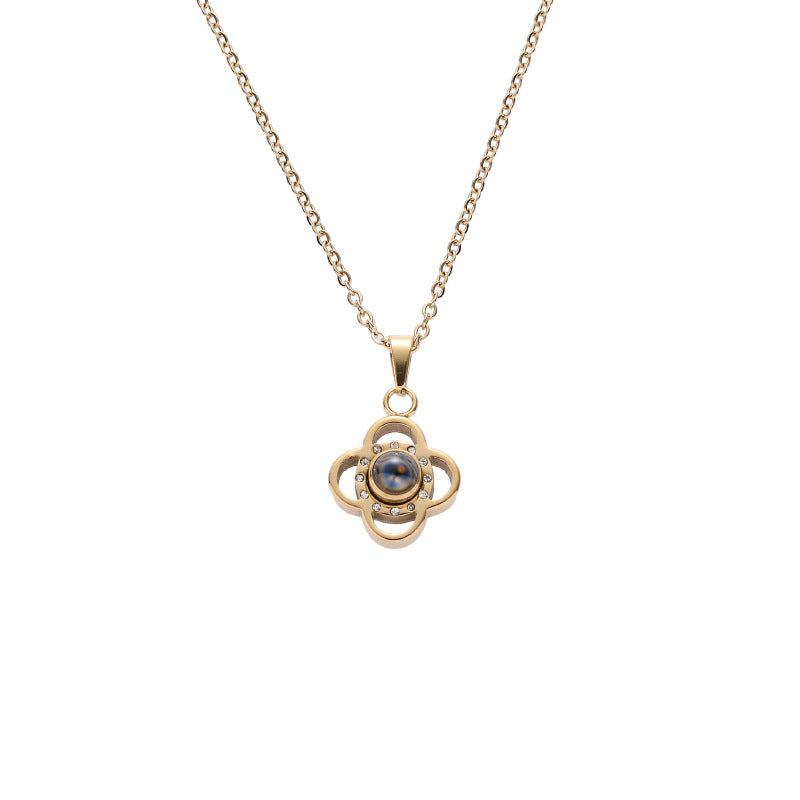 PX79 - Flower Photo Projection Necklace – A Blooming Memory Close to Your Heart