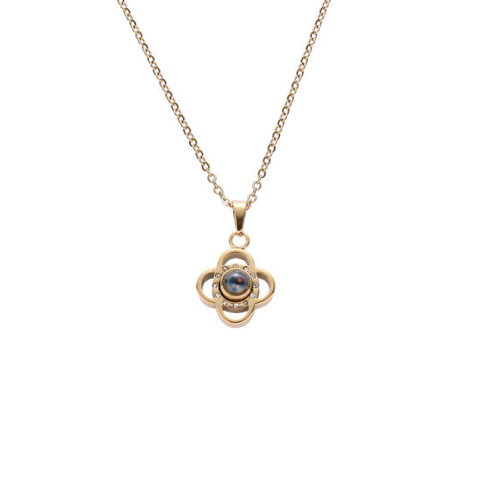 PX79 - Flower Photo Projection Necklace – A Blooming Memory Close to Your Heart