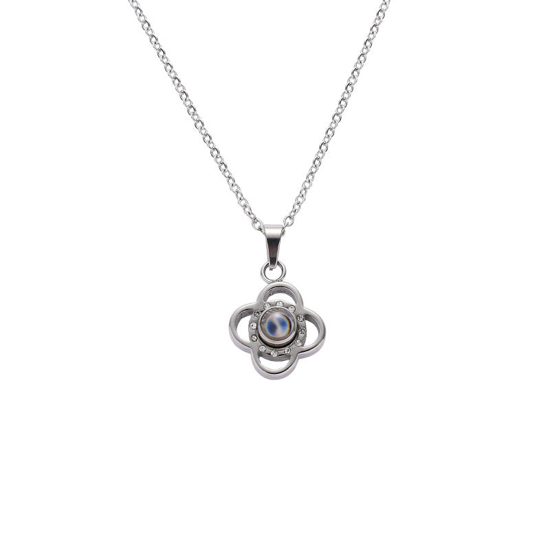 PX79 - Flower Photo Projection Necklace – A Blooming Memory Close to Your Heart