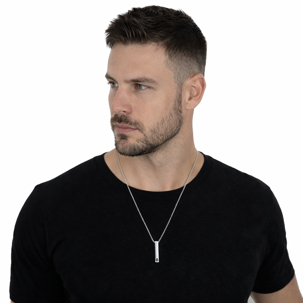 PX94 - Custom Engraved Photo Projection Bar Necklace / Keychain