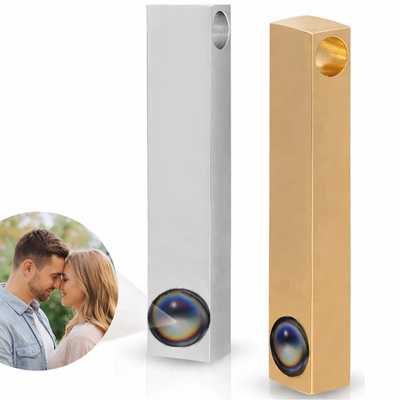 PX94 - Custom Engraved Photo Projection Bar Necklace / Keychain