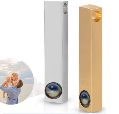 PX94 - Custom Engraved Photo Projection Bar Necklace / Keychain