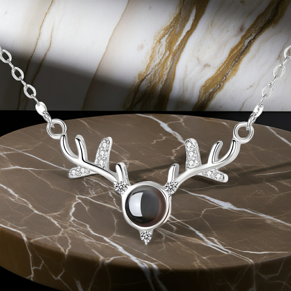 PXS120 - Antler Photo Projection Necklace