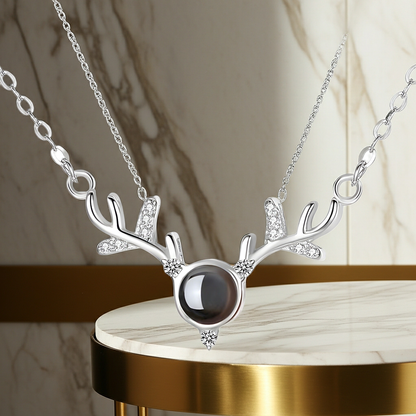 PXS120 - Antler Photo Projection Necklace
