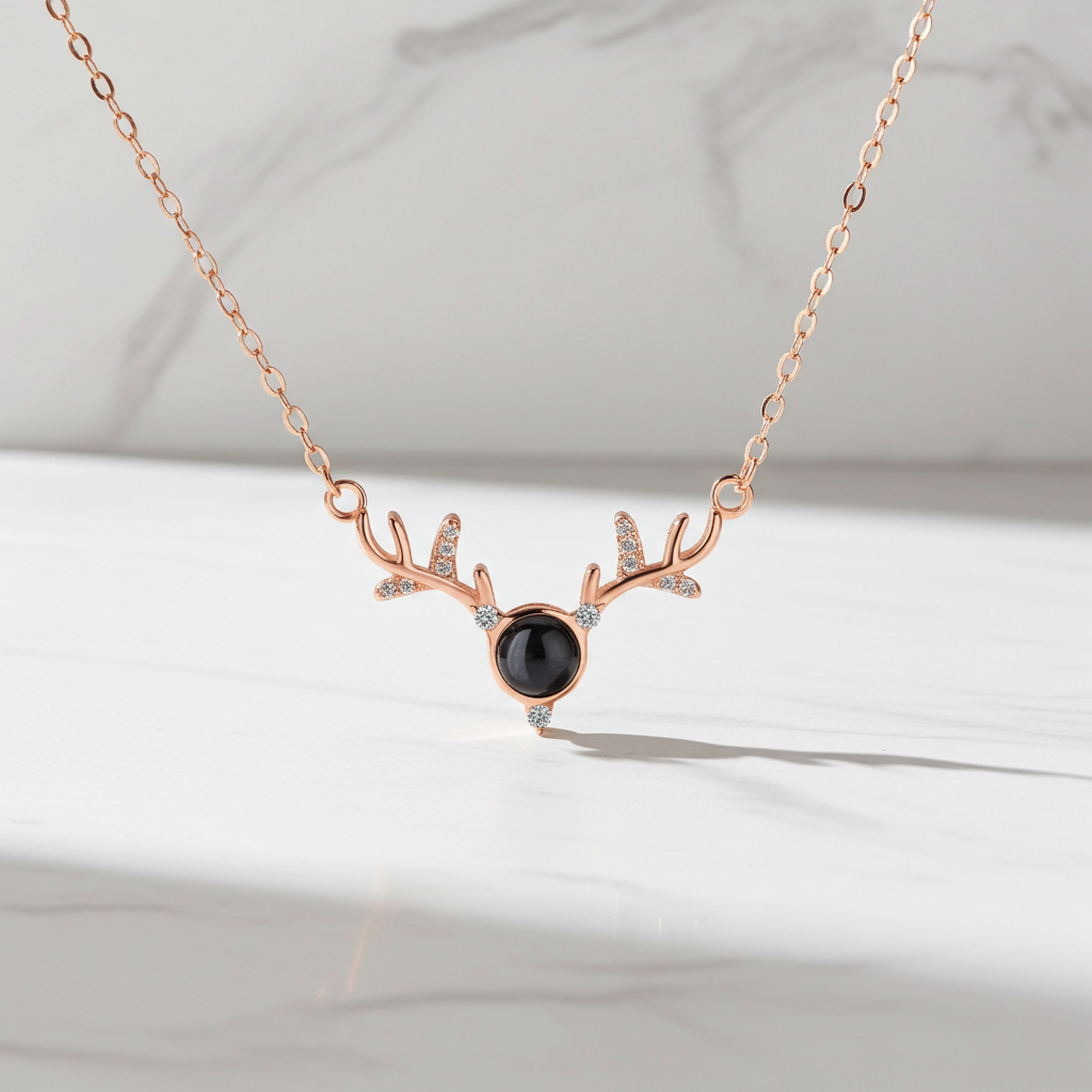 PXS120 - Antler Photo Projection Necklace