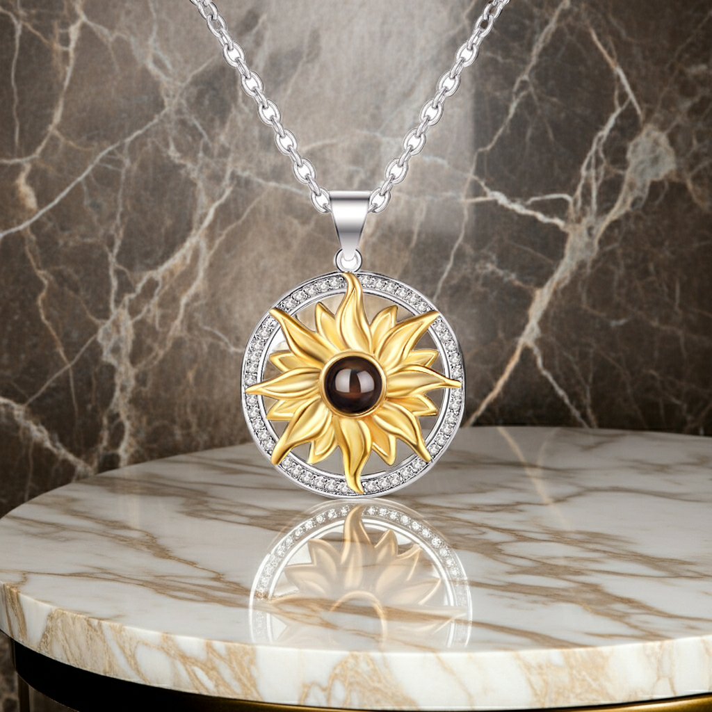 PXS106 - Sunlight Bloom Photo Projection Necklace