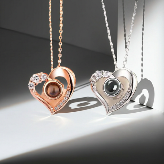 PX16 - Eternal Love Hidden Photo Necklace – Heart Design (Gold / Silver)
