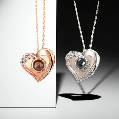 PX16 - Eternal Love Hidden Photo Necklace – Heart Design (Gold / Silver)