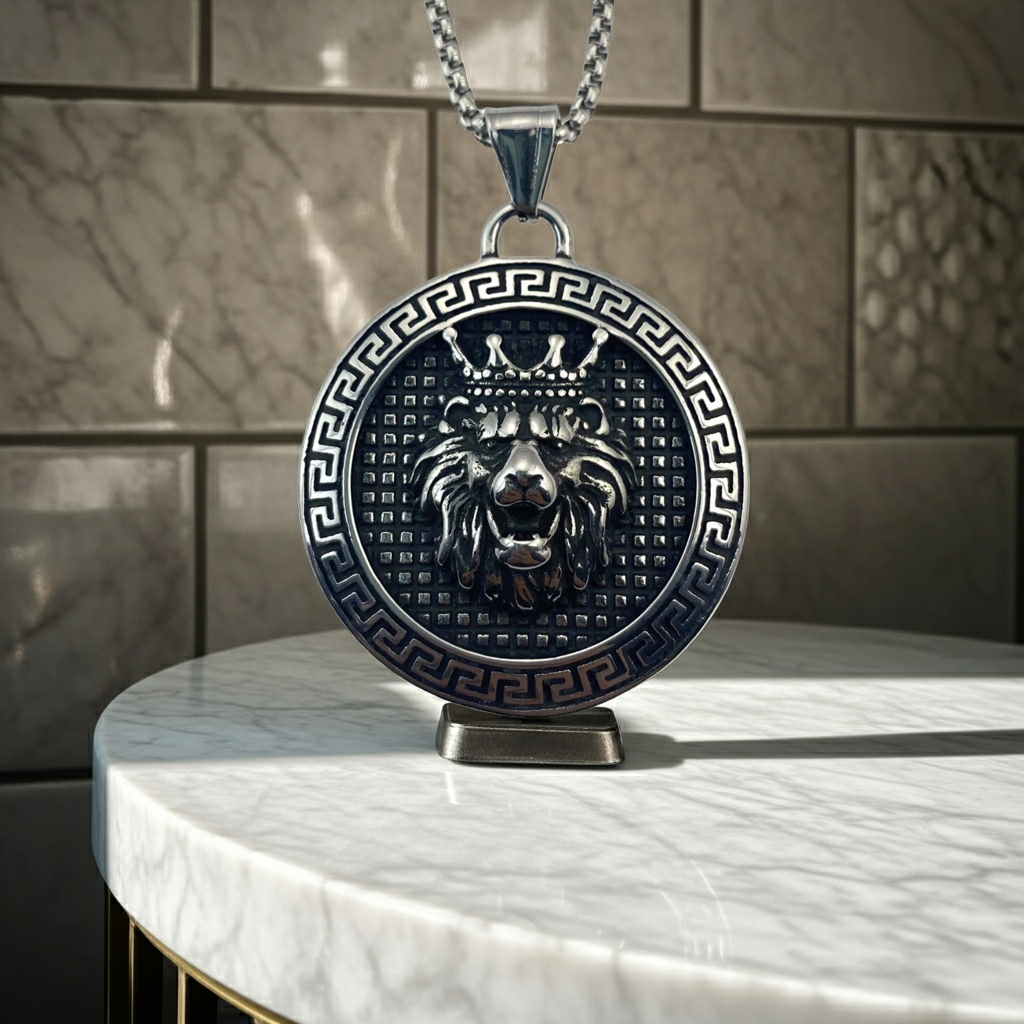 GP03 - Lion King Medallion Pendant Necklace – Strength, Royalty &amp; Bold Style